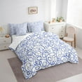 thumbnail image 3 of Castle Fairy Geometric Spiral Swirl Lines Twin Bedding Sets 7-Piece for Boys Girls,Minimalist Vintage Aesthetic Bedding Comforter Set Microfiber,Abstract Minimalism Stripes Breathable Sheet Sets, 3 of 8