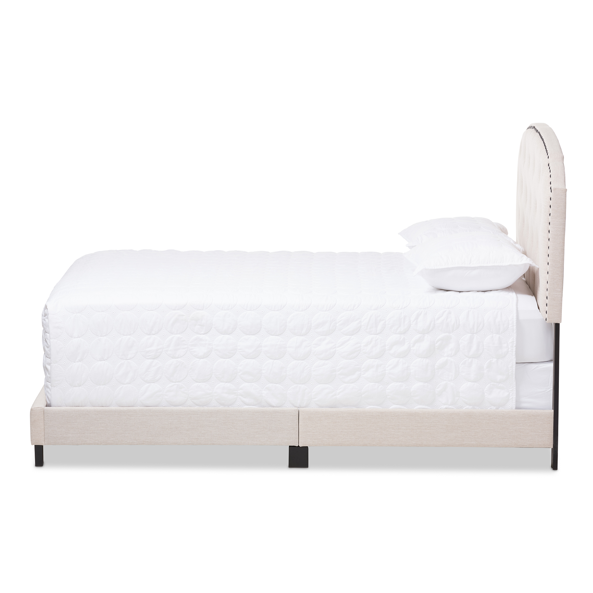Baxton Studio Lexi Light Beige Fabric Upholstered Queen Size Bed
