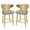 Gray, variant on Glavbiku Mid Century Wood Barstools Set of 2 W/Fabric Upholstered,and Curved Backrest,Light Beige