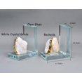 thumbnail image 3 of AMOYSTONE Glass Modern Bookends for Heavy Books, L-Shaped Crystal Bookends with White Geode Cluster, Non-Skid Sturdy Decorative Book Support for Shelves or Desktops, 3 of 7