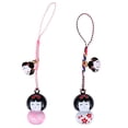 thumbnail image 1 of 2 piezas adorable muñeca japonesa llavero bolsa teléfono colgante llavero regalo, 1 of 6
