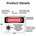 thumbnail image 2 of (2 Pack) Visible And Invisible Laser OSHA Danger Sign 24 Inch X 18 Inch Plastic Sign, Weather Resistant, UV Protected for Workplace, Business, and Construction Site, Made in the USA, 2 of 8