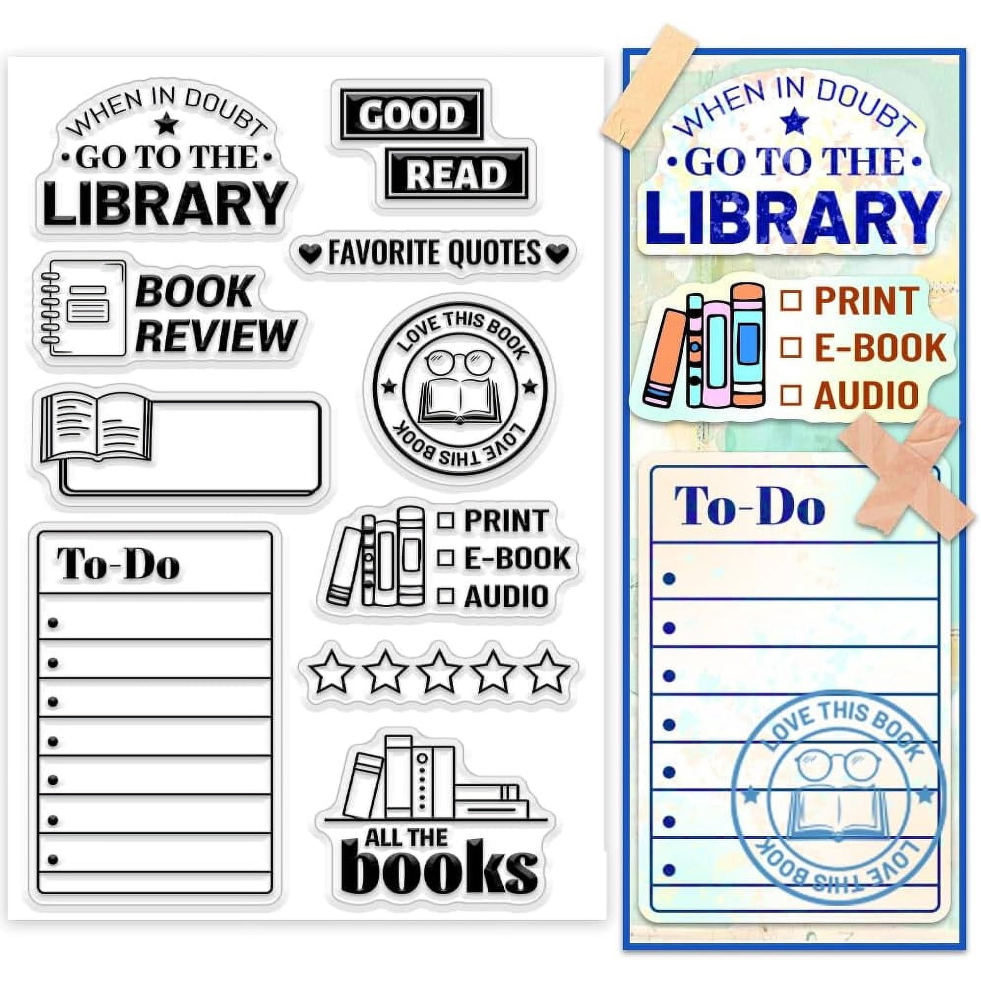 1 pc Craft Reading Clear Stamp Book Review to-do List Love Book Silicone Stamp Good Read Transparent Rubber Stamp