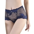 thumbnail image 1 of Bikini Elástico Algodón Gibobby Bragas Sexys para Mujer Cadera Huecas Cintura Media Encaje Azul M, 1 of 5