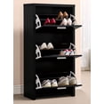 thumbnail image 3 of Vivian 3-drawer Engineered Wood Shoe Cabinet Black, 3 of 4
