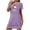 Purple, variant on Somuwie Clearance Large size Christmas women's short nightgown with chest print round neck short nightgown