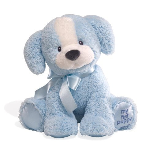 blue stuffed puppy