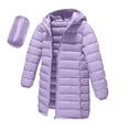thumbnail image 5 of MKOSPLRT Girls Puffer Jacket Packable Quilted Coats Full Zip Lightweight Jackets Solid Hooded Warm Outwear Down Jacket with Pocket, 5 of 10