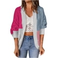 thumbnail image 1 of vdgthytj Cardigan Sweaters for Women Plus Size Long Sleeve Color Block Knitwear Fall Winter Open Front Clothes, 1 of 5