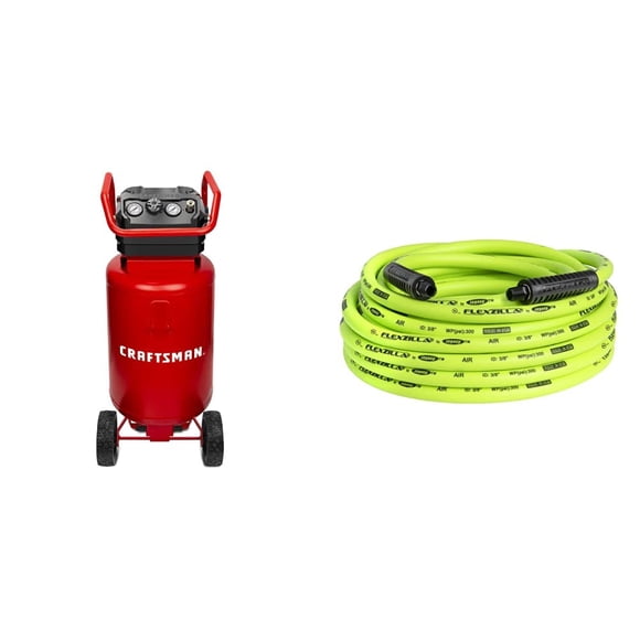 Compresor de aire CRAFTSMAN, 20 galones, 1.8 HP, exento de aceite, rojo