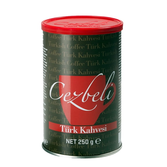 Cezbeli Fine Ground Turkish Coffee 8.8 oz Can - Imported from Turkey, Arabica, Authentic, Traditional Turkish Kahve Perfect for Cezve Pot
