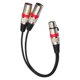 thumbnail image 5 of Cable divisor de micrófono balanceado de 1 XLR hembra a 2 XLR macho de alta resistencia en Y Rojo, 5 of 9