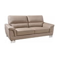 thumbnail image 2 of 37" Modern Beige Leather Sofa, 2 of 2