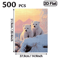 thumbnail image 3 of A 500 piece animal puzzle. Two adorable polar bears. Suitable for decorating living rooms, kitchens, cafes, and bedrooms. Puzzle game, family game night. 20.4x15in, 3 of 10