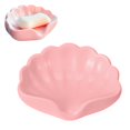 thumbnail image 4 of Shoreew 1/2Pcs Soap Box Shell Shaped Drain-Free Soap Tray Compact Size Plastic Automatic Drainage Function Bathroom Soap Rack, 4 of 7
