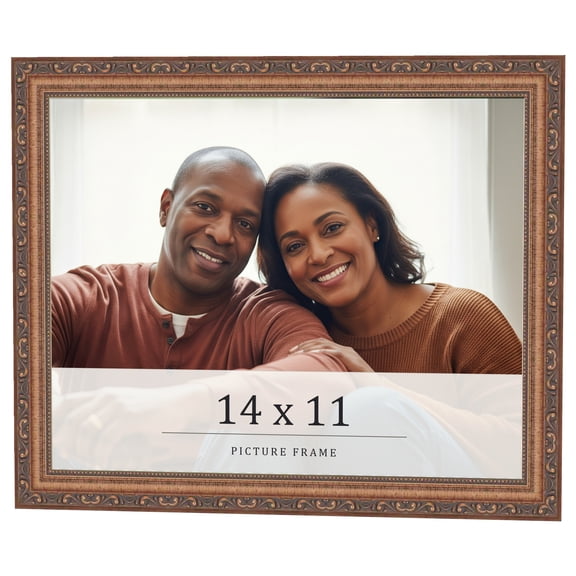 14x11 Frame Gold Solid Wood Picture Frame Width 1.25 Inches | Interior Frame Depth 0.375 Inches |