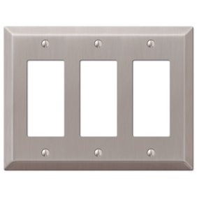 Triple Gfci Rocker 3 Gang Decora Wall Switch Plate Brushed Nickel