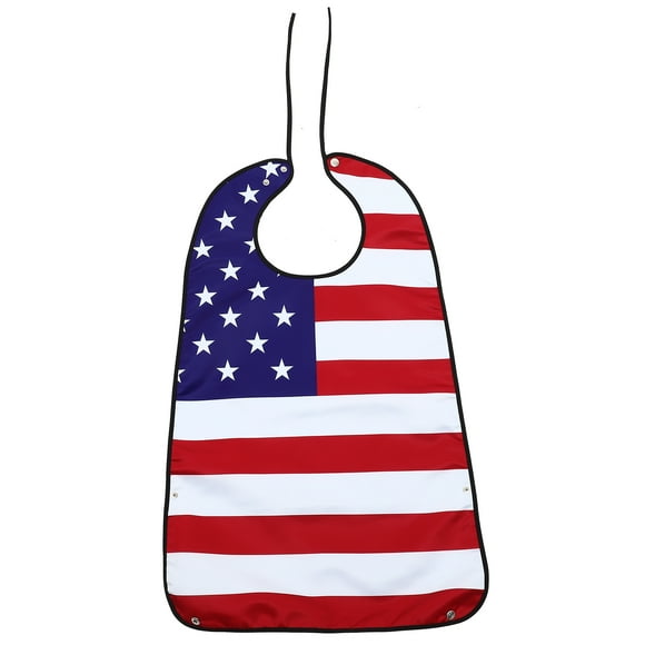 KAKOWELY Babero de saliva plegable para adultos, protector de ropa para personas mayores con estampado de bandera estadounidense