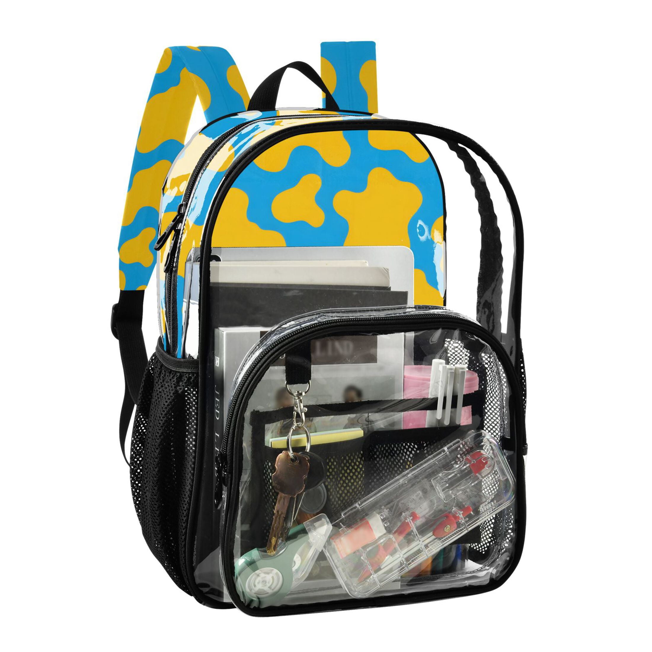 ALAZA Clear Backpack Cow Print PVC Transparent BookBag