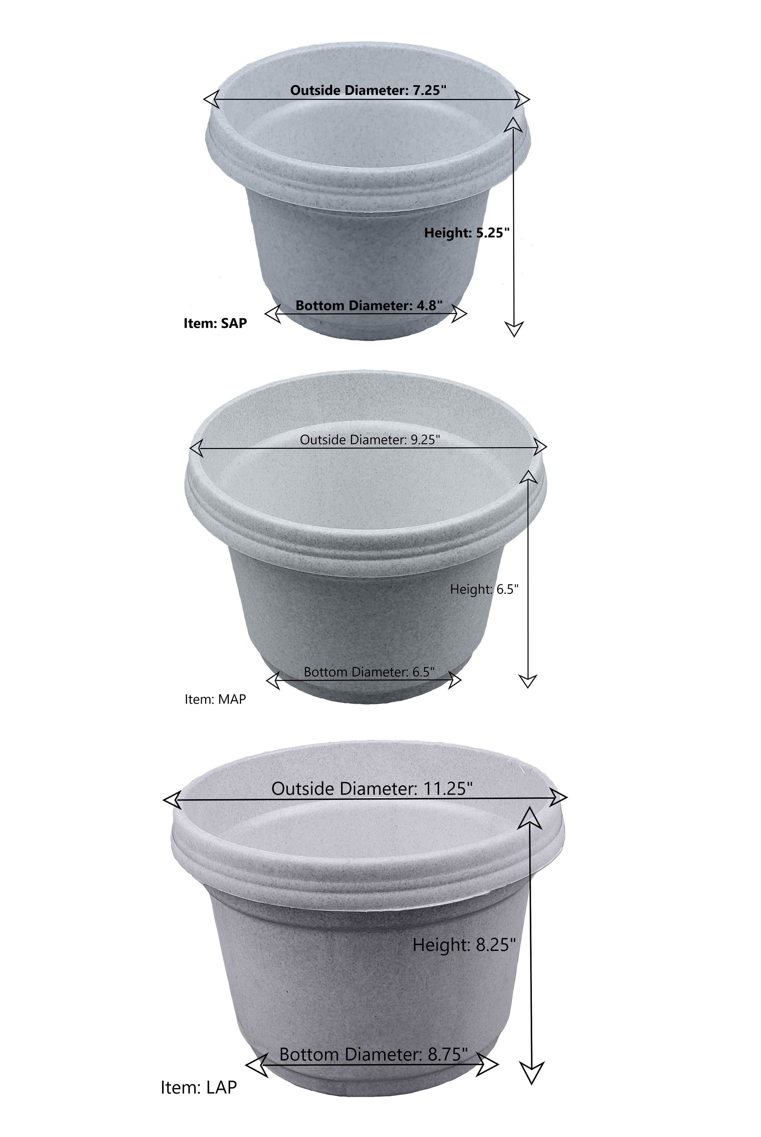 Austin Planter 9 Inch Flower Pot with Saucer Copper Colored Polypropylene (5 pack) Made in USA