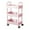 Pink#2, variant on 3-Tier Rolling Storage Cart with Armrests Kitchen Organizer Bathroom Toiletries Cart or Living Room Snack Stand Plastic Utility Cart with Wheels for Home Office or Dorm