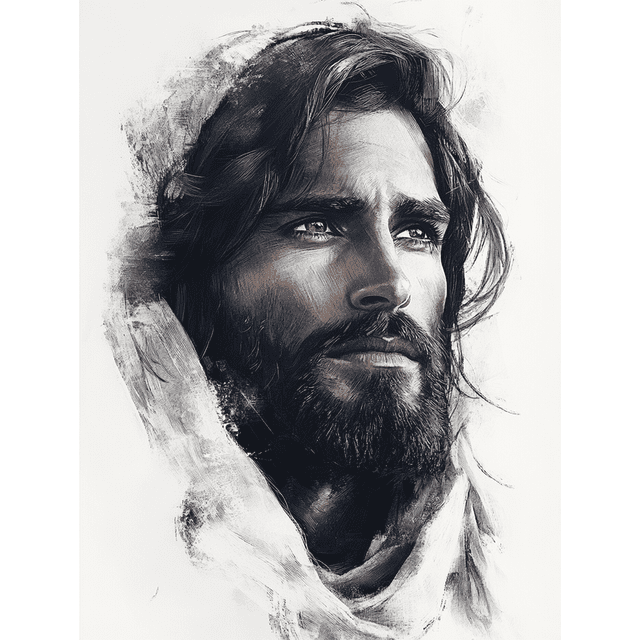 Qisvanset Framed Canvas Wall Art 12x16 Inch Jesus and Children Boho Sketch Bible Wall Art
