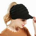 thumbnail image 3 of Yoyauz Women's Knitted Beanies High Bun Ponytail Skull Hat Elastic Winter Thick Warm Visor Crochet Hat, 3 of 7