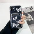 thumbnail image 3 of Funda compatible con iPhone 12, diseño de mariposas, transparente, con tarjetero, suave y protectora de TPU, con función de amortiguación, para iPhone 12, mariposa blanca 2, 3 of 8