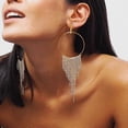 thumbnail image 2 of Pendientes largos de diamantes de imitación Yashi para mujer oro, 2 of 4