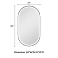 thumbnail image 3 of ANGELES HOME 20 x 36 Inch Oval Lighted Bathroom Vanity Mirror, Front and Backlit LED Mirror for Bathroom, Bathroom Lighted Mirror with Anti-Fog, 3 Colors Dimmable, Matte Black, 3 of 10