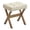 Summer Sand and Brown, variant on SONGMICS Makeup Stool, Padded Vanity Stool, Foot Rest, Solid Wood X Legs, for Bedroom, Closet, Entryway, Summer Sand and Natural Beige
