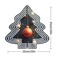 thumbnail image 3 of Stylish Metal Hanging Tree-Shaped Wind Decorations - Festive Garden Spinners with Concentric Lines & Snowflake Baubles for Yard Decor, 3 of 3