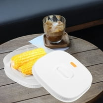 LOLIPPYY White Plastic Microwave Steamer Basket with Lid for Steaming Rice, Vegetables, and More in Kitchen