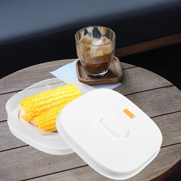 LOLIPPYY White Plastic Microwave Steamer Basket with Lid for Steaming Rice, Vegetables, and More in Kitchen