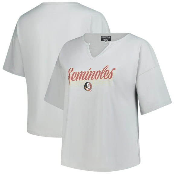 Women's Fanatics Gray Florida State Seminoles Plus Size Winning Gear Notch Neck T-Shirt