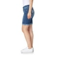thumbnail image 3 of WallFlower Women's Luscious Curvy Denim Bermuda Shorts Mid-Rise Bling Insta Stretch Juniors, 3 of 6