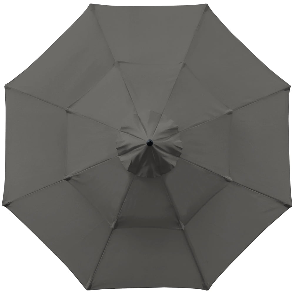 Ultrashades 9ft Patio Umbrella with Crank 3-Tier Pagoda Outdoor Market Umbrella with 8 Ribs for Garden Deck Backyard Pool, Dark Grey