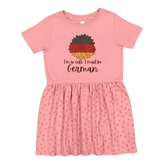 Inktastic I'm So Cute, I Must Be German Sunflower Girls Toddler Dress