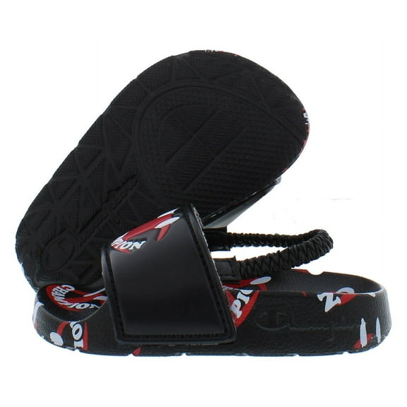 Champion Ipo Smile Slide Infant/Toddler Shoes Size 6, Color: Black/Red