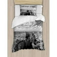 thumbnail image 3 of House Decor Queen Size Duvet Cover Set, Nostalgic Photo of Ethnic Finding Grand Canyon Peaks in National Park with Cloud, Decorative 3 Piece Bedding Set with 2 Pillow Shams, Grey, by Ambesonne, 3 of 3