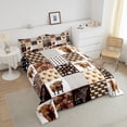thumbnail image 4 of Highland Cow Comforter Set Western Animals Bed Set,Cowgirl Farm Longhorn Bull Cattle Bedding Set,Rustic Flowers Quilt Set Brown Patchwork Buffalo Plaid Farmhouse Decor, 4 of 7
