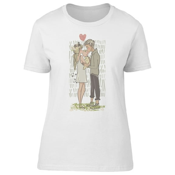 Cute Couple With Newborn Son Tee Women's -Image by Shutterstock