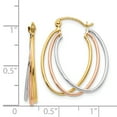 thumbnail image 4 of Primal Gold 14 Karat Tri-color Hoop Earrings, 4 of 4