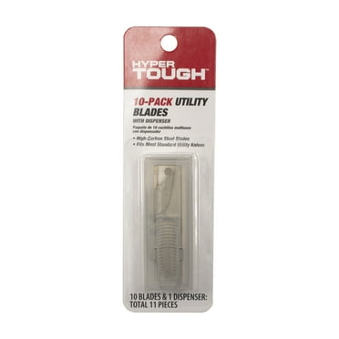 Hyper Tough KB10DHT 10-Pack Standard 2-Notch Utility Blades in Dispenser, 10 Blades