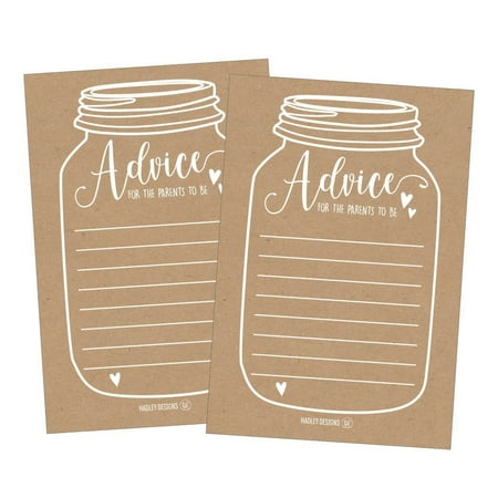25 Rustic New Parent Advice Cards For Baby Shower Game Activities Ideas, Expecting Mommy Words of Wisdom Messages for Parents To Be Boy Girl Co-Ed Couples Gender Reveal Keepsake Alternative