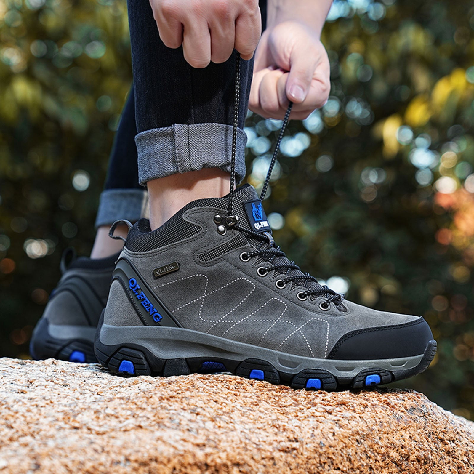 YLYL Women's Outdoor Waterproof Hiking Shoes Lightweight Non-Slip Trailing Trekking Sneakers Camping Walking Work Climbing Shoe