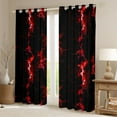 thumbnail image 2 of Feelyou Red Nature Lightning Black Out Curtains, Chic Stripe Abstract Ombre Curtains Pack of 2 (42x63 Each), Teens Kids Girls Boys Bedroom Curtains, Window Curtains Bedroom Decor, 2 of 6