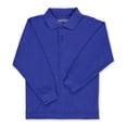 thumbnail image 2 of Universal Adults' Unisex L/S Pique Polo - royal blue, m (Big Girls), 2 of 2