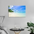 thumbnail image 3 of Seaside Landscape Canvas Wall Art Blue Sky And White Clouds Scenery Poster Print Wall Artwork Modern Aesthetic Wall Decor for Home Bathroom Kitchen Hallway Nursery Ready to Hang [12''''Hx 18''''W], 3 of 6