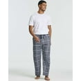 thumbnail image 5 of Real Essentials 3 Pack: Men's Pajama Pants - Knit Cotton Flannel Plaid Lounge Bottoms- Button Fly (Available In Big & Tall), 5 of 7
